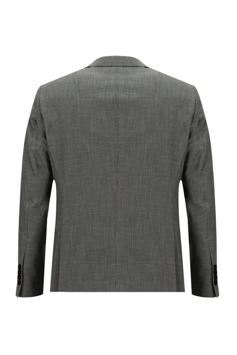 Orta Gri 6 Drop Regular Fit Standart Kesim Desenli Takım Elbise