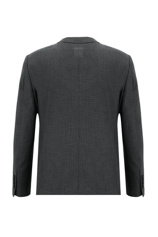  Orta Füme Regular Fit Klasik Desenli Takım Elbise