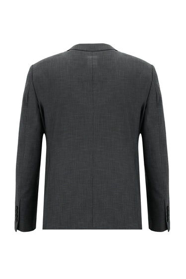 Orta Füme Regular Fit Klasik Desenli Takım Elbise