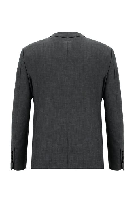 Orta Füme 6 Drop Regular Fit Standart Kesim Desenli Takım Elbise