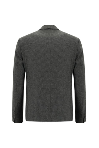  Koyu Füme 7 Drop Slim Fit Dar Kesim Desenli Takım Elbise