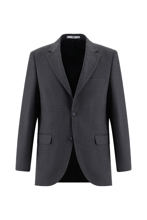 Koyu Füme 4 Drop Relaxed Fit Rahat Kesim Desenli Takım Elbise