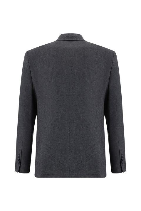 Koyu Füme 4 Drop Relaxed Fit Rahat Kesim Desenli Takım Elbise