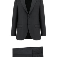 Koyu Antrasit Relaxed Fit Rahat Kesim Klasik Desenli Takım Elbise