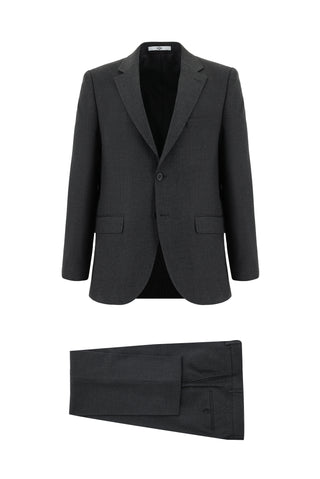  Koyu Antrasit 4 Drop Relaxed Fit Rahat Kesim Desenli Takım Elbise