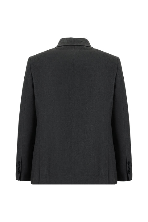 Koyu Antrasit 4 Drop Relaxed Fit Rahat Kesim Desenli Takım Elbise