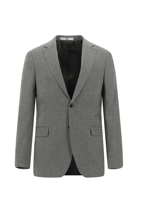 Light Gray 6 Drop Regular Fit Standard Cut Patterned Suit