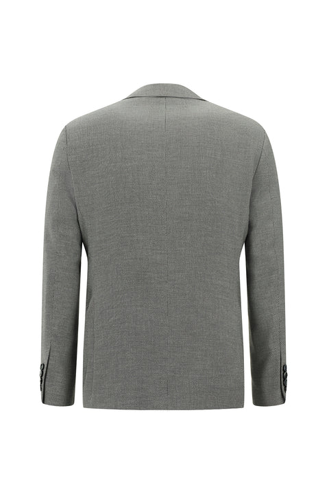 Light Gray 7 Drop Slim Fit Patterned Suit
