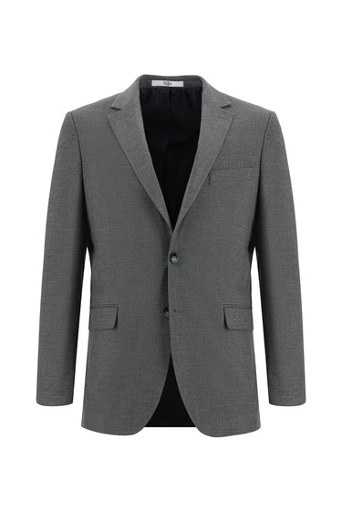 Orta Füme Slim Fit Dar Kesim Klasik Desenli Takım Elbise