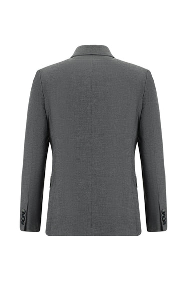  Orta Füme Slim Fit Dar Kesim Klasik Desenli Takım Elbise