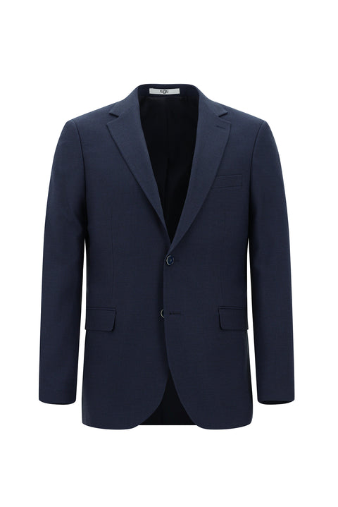 Orta Lacivert 7 Drop Slim Fit Dar Kesim Desenli Takım Elbise