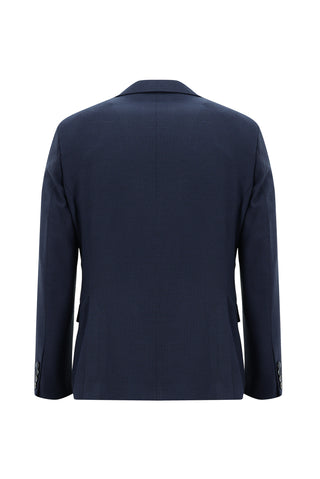  Orta Lacivert 7 Drop Slim Fit Dar Kesim Desenli Takım Elbise