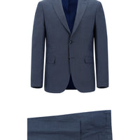 Koyu Mavi  6 Drop Regular Fit Standart Kesim Desenli Takım Elbise