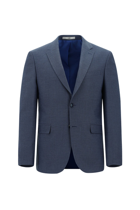 Koyu Mavi  7 Drop Slim Fit Dar Kesim Desenli Takım Elbise