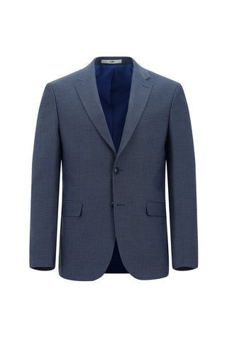  Koyu Mavi  6 Drop Regular Fit Standart Kesim Desenli Takım Elbise