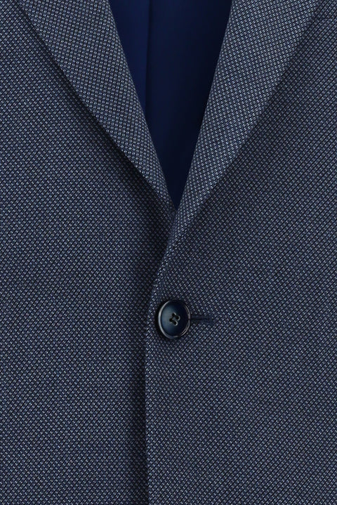 Koyu Mavi  7 Drop Slim Fit Dar Kesim Desenli Takım Elbise