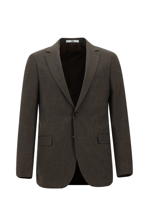 Orta Kahve 6 Drop Regular Fit Standart Kesim Desenli Takım Elbise