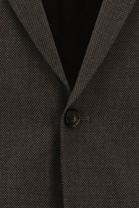 Orta Kahve 7 Drop Slim Fit Dar Kesim Desenli Takım Elbise