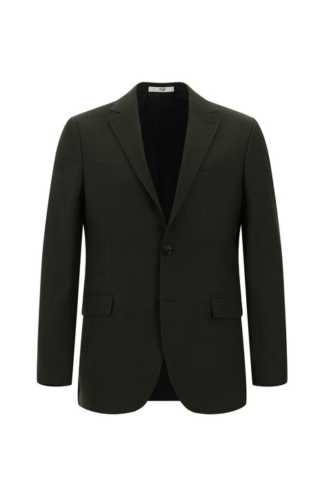 Koyu Haki 6 Drop Regular Fit Standart Kesim Desenli Takım Elbise