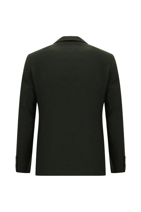 Dark Khaki 6 Drop Regular Fit Standard Cut Patterned Suit