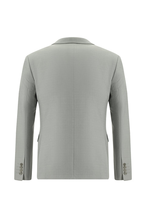 Açık Gri 7 Drop Super Slim Fit Eksra Dar Kesim Desenli Takım Elbise