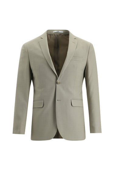 Açık Bej Super Slim Fit Ekstra Dar Kesim Desenli Klasik Takım Elbise