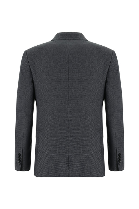 Koyu Füme 7 Drop Super Slim Fit Eksra Dar Kesim Desenli Kruvaze Takım Elbise