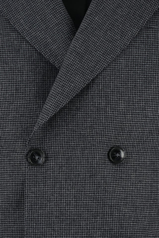  Koyu Füme Super Slim Fit Ekstra Dar Kesim Desenli Kruvaze Takım Elbise