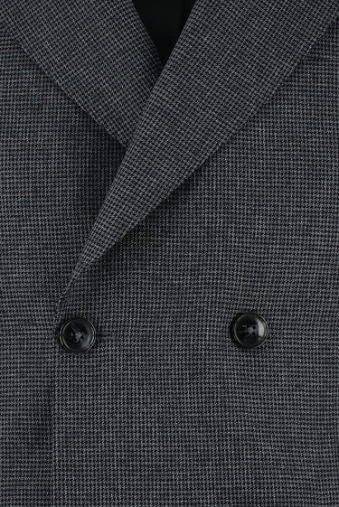  Koyu Füme Slim Fit Dar Kesim Desenli Kruvaze Takım Elbise