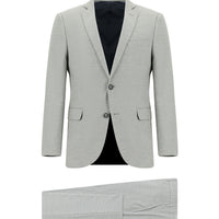 Medium Grey 7 Drop Super Slim Fit Extra Narrow Cut Patterned Suit