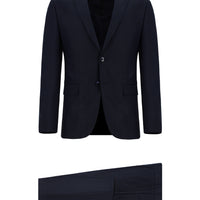 Koyu Lacivert Super Slim Fit Ekstra Dar Kesim Klasik Desenli Takım Elbise