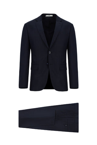  Koyu Lacivert Super Slim Fit Ekstra Dar Kesim Klasik Desenli Takım Elbise