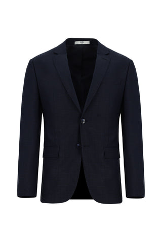  Koyu Lacivert Super Slim Fit Ekstra Dar Kesim Klasik Desenli Takım Elbise