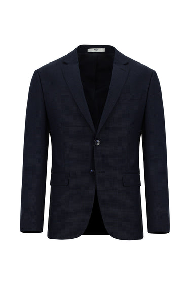  Koyu Lacivert Super Slim Fit Ekstra Dar Kesim Klasik Desenli Takım Elbise