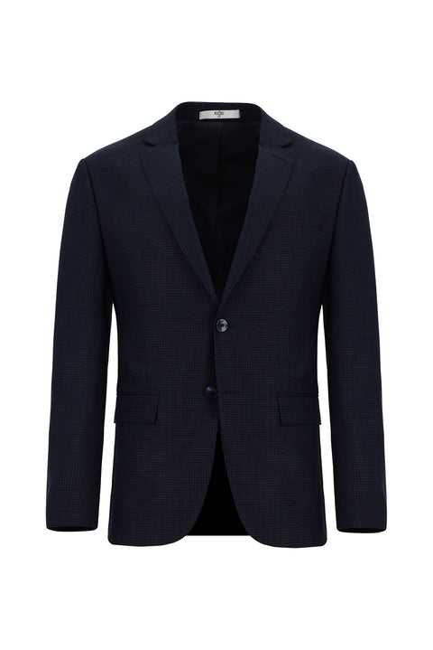 Koyu Lacivert 7 Drop Super Slim Fit Eksra Dar Kesim Desenli Takım Elbise