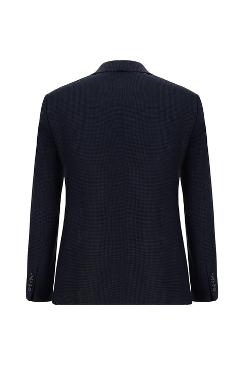 Koyu Lacivert 7 Drop Super Slim Fit Eksra Dar Kesim Desenli Takım Elbise