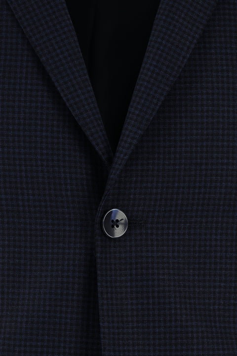 Koyu Lacivert 7 Drop Super Slim Fit Eksra Dar Kesim Desenli Takım Elbise