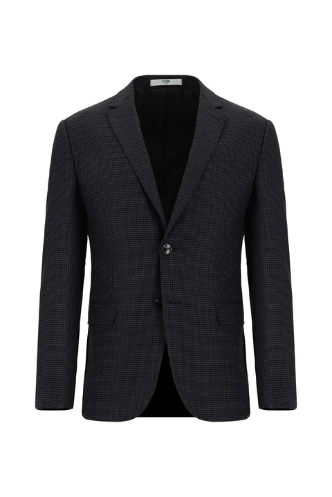 Koyu Antrasit 7 Drop Super Slim Fit Eksra Dar Kesim Desenli Takım Elbise