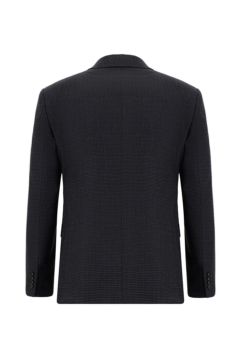 Koyu Antrasit 7 Drop Super Slim Fit Eksra Dar Kesim Desenli Takım Elbise