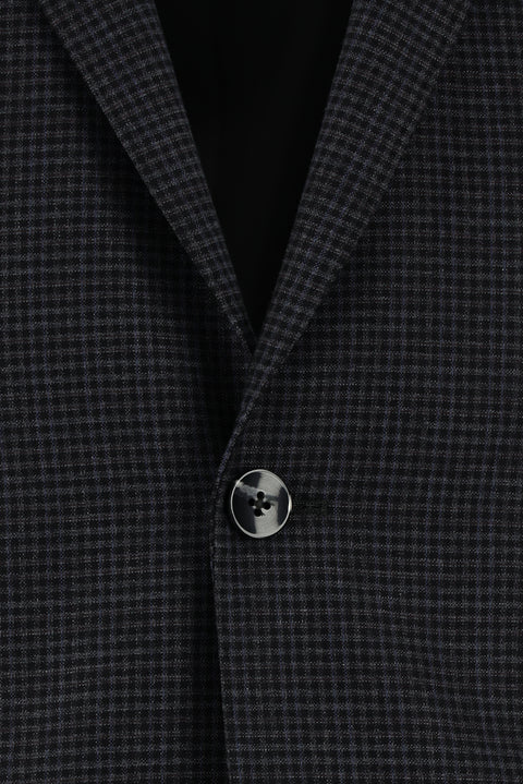 Koyu Antrasit 7 Drop Super Slim Fit Eksra Dar Kesim Desenli Takım Elbise