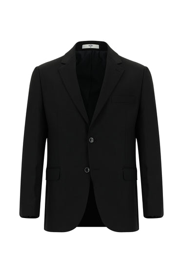 Siyah Regular Fit Klasik Desenli Takım Elbise