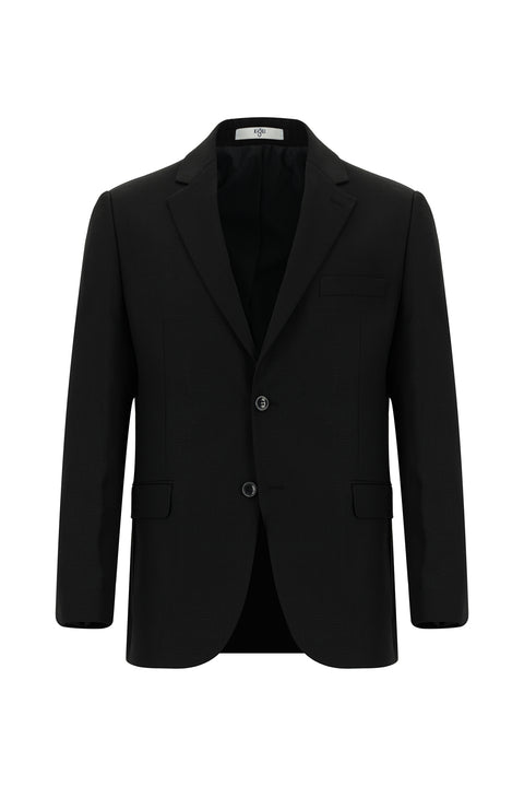 Siyah 6 Drop Regular Fit Standart Kesim Desenli Takım Elbise