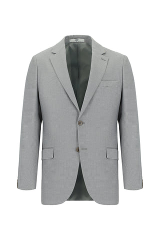  Açık Gri Regular Fit Klasik Desenli Takım Elbise