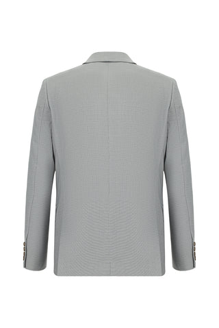  Açık Gri 7 Drop Slim Fit Dar Kesim Desenli Takım Elbise
