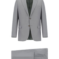 Orta Gri 6 Drop Regular Fit Standart Kesim Desenli Takım Elbise