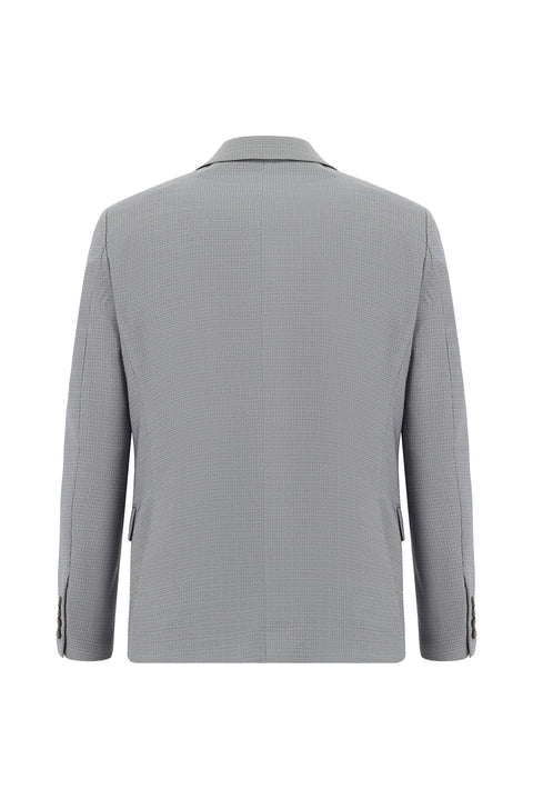 Orta Gri 6 Drop Regular Fit Standart Kesim Desenli Takım Elbise