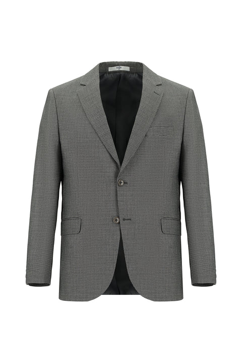 Orta Füme 7 Drop Slim Fit Dar Kesim Desenli Takım Elbise