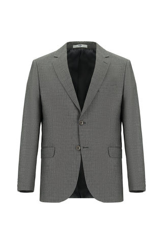  Orta Füme Regular Fit Klasik Desenli Takım Elbise