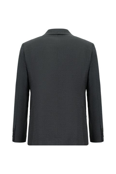 Dark Gray 7 Drop Slim Fit Patterned Suit