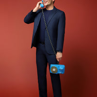 Koyu Lacivert 6 Drop Regular Fit Standart Kesim Klasik Desenli Takım Elbise